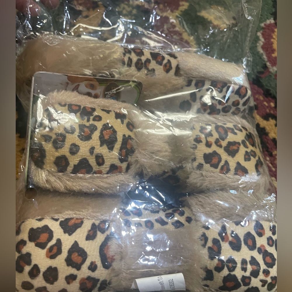 Leopard Print Fuzzy dog 🐕 plays
